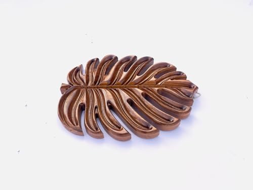 kveer wood Wooden Leaf Wall Art – Handcrafted Monstera Leaf Carving | Natural Wood Finish Wall Decor for Living Room, Bedroom & Office – Rustic Home Decoration