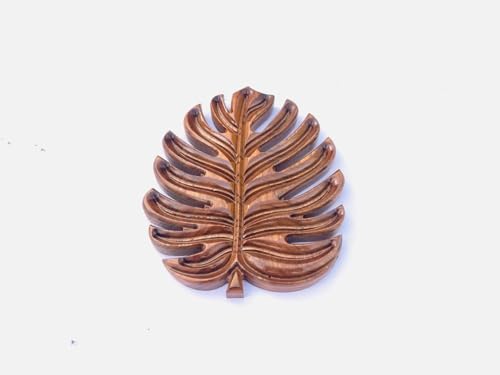 kveer wood Wooden Leaf Wall Art – Handcrafted Monstera Leaf Carving | Natural Wood Finish Wall Decor for Living Room, Bedroom & Office – Rustic Home Decoration