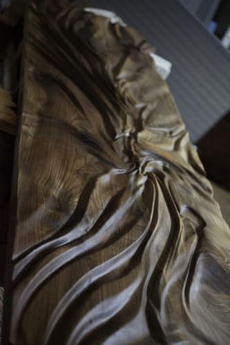 kveer wood Handcrafted Wooden Wall Art Panel, Abstract Wave Design, Modern Rustic Decor