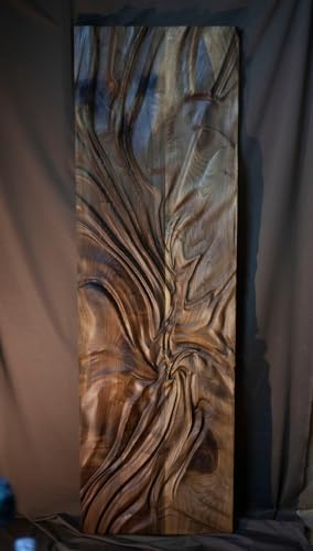 kveer wood Handcrafted Wooden Wall Art Panel, Abstract Wave Design, Modern Rustic Decor