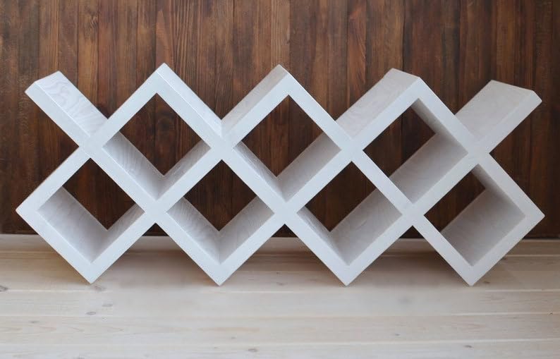 kveer Wood Wall Mounted Wine Rack, Bar Cabinet with Glass Storage, Wall Hanging Mini Bar for Home Wine Rack/Holder Upside Down Glass Hanging Organizer Size 37x24 Inch (Mango Wood)