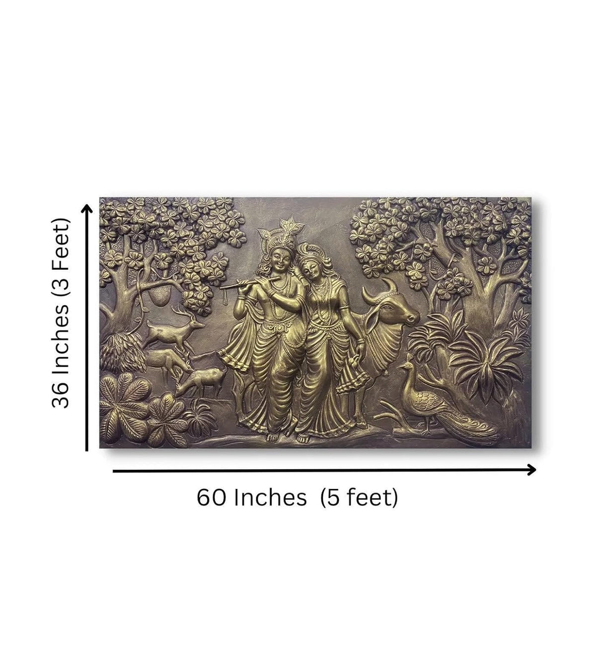 RADHA KRISHNA 5X3 feet 3D wooden WALL Art - Love Art - Art & Collectibles - Unique Wall Hanging Wall Hanging -3D pannal