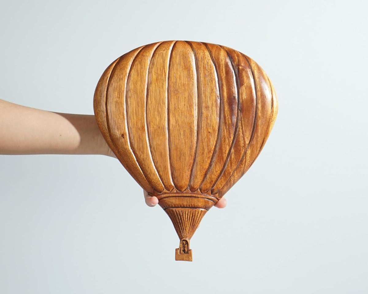 Kveer Hot Air Balloon Wall Decor, Wooden Wall Art, Handcrafted, Woodland, Family Decor, Children's Room Decor, Gift for Daughter, Gift for Him