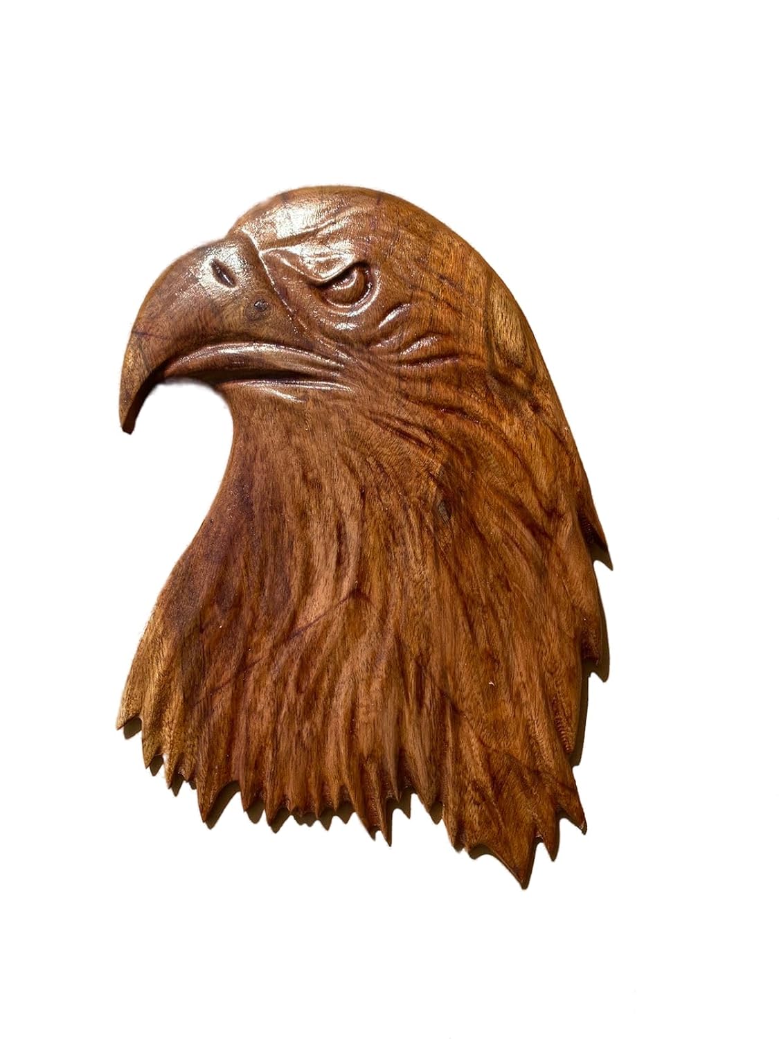 kveer wood Handcrafted Wooden Eagle Head Wall Art – Solid Wood Carving | Rustic Animal Décor | Bald Eagle Sculpture for Home, Cabin, or Office – Unique Wildlife Gift