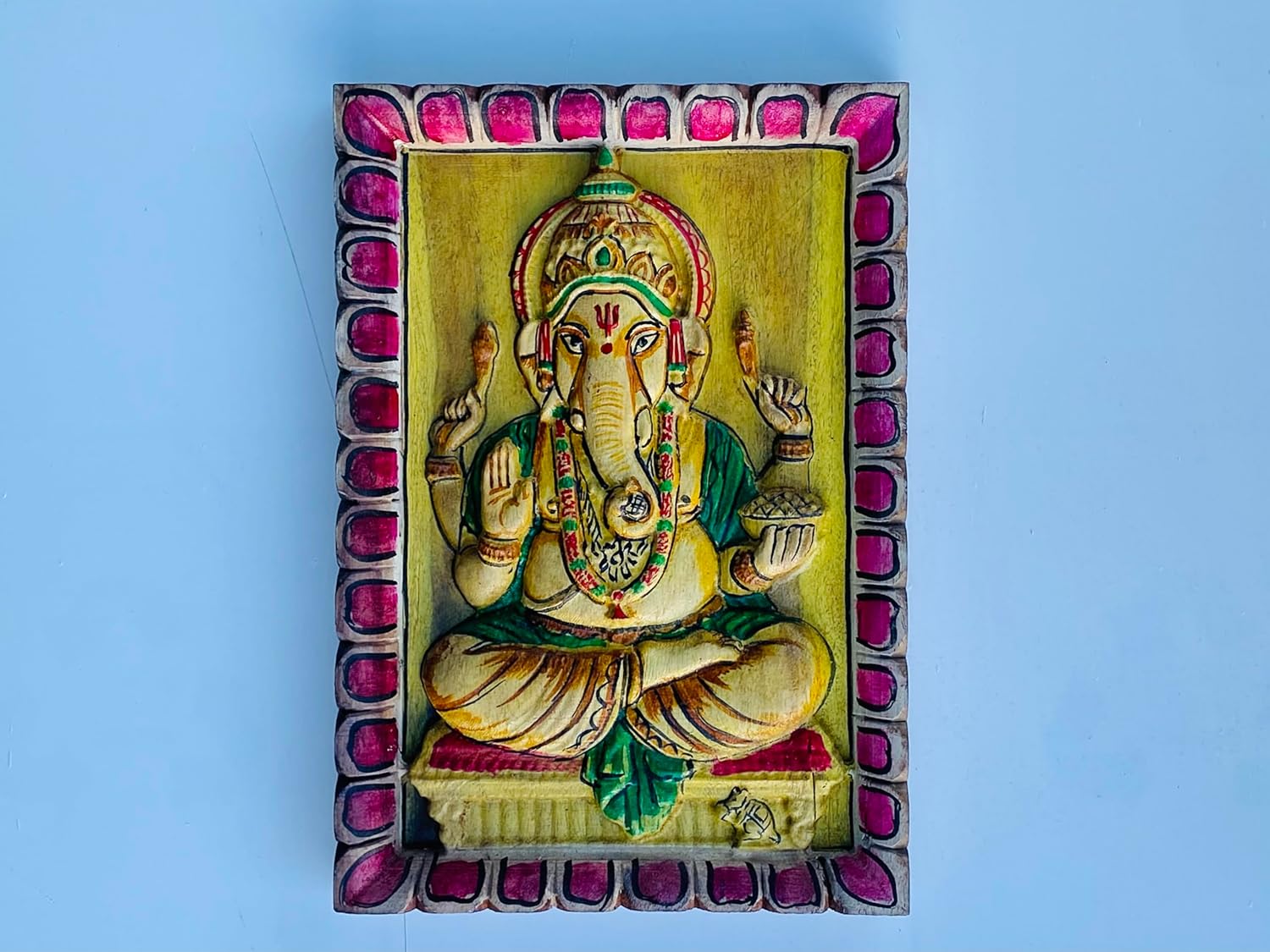 kveer Wood ||Handcrafted Wooden Ganesha Wall Hanging ||Special Ganesh chaturthi Decoration Items