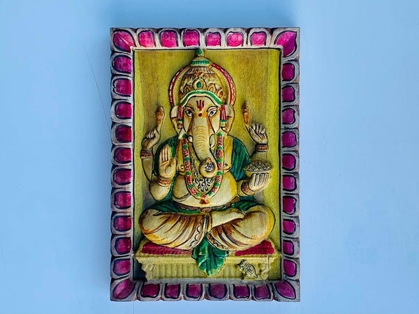 kveer Wood ||Handcrafted Wooden Ganesha Wall Hanging ||Special Ganesh chaturthi Decoration Items
