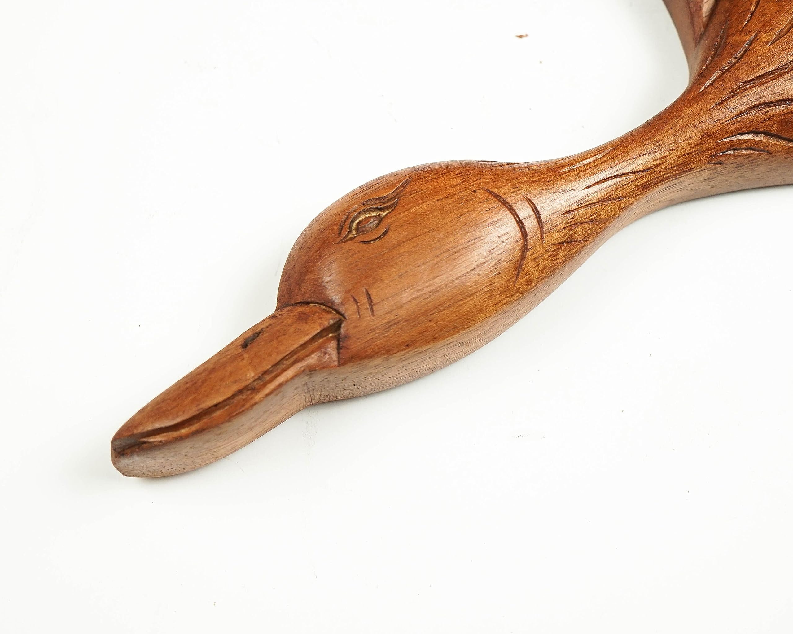 kveer wood Solid Wood Flying Duck Wall Art | Wood Carving | Room Decor | Brown