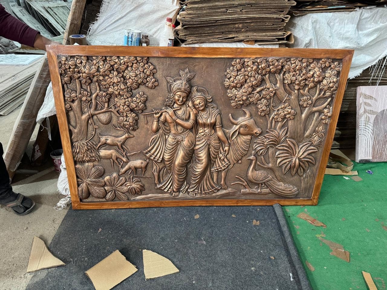 RADHA KRISHNA 5X3 feet 3D wooden WALL Art - Love Art - Art & Collectibles - Unique Wall Hanging Wall Hanging -3D pannal