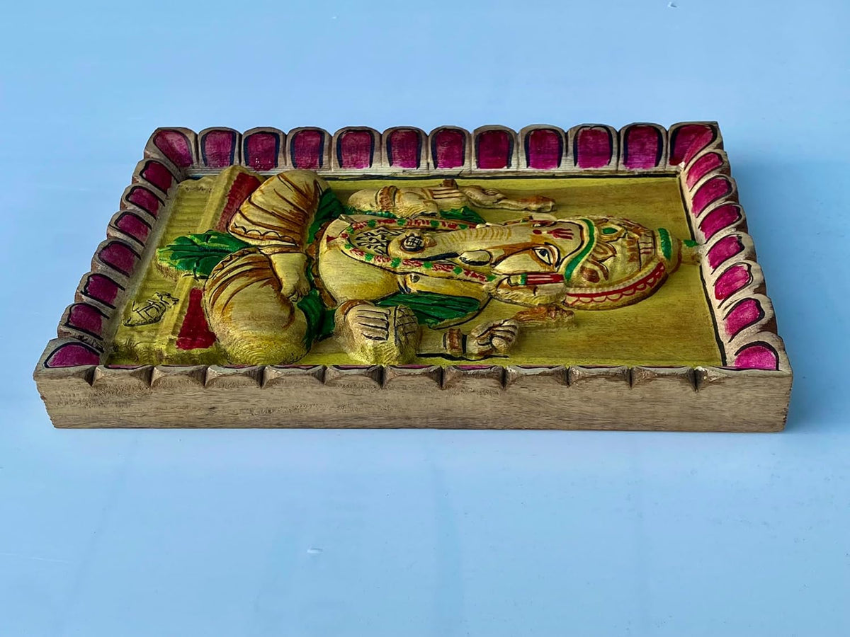 kveer Wood ||Handcrafted Wooden Ganesha Wall Hanging ||Special Ganesh chaturthi Decoration Items