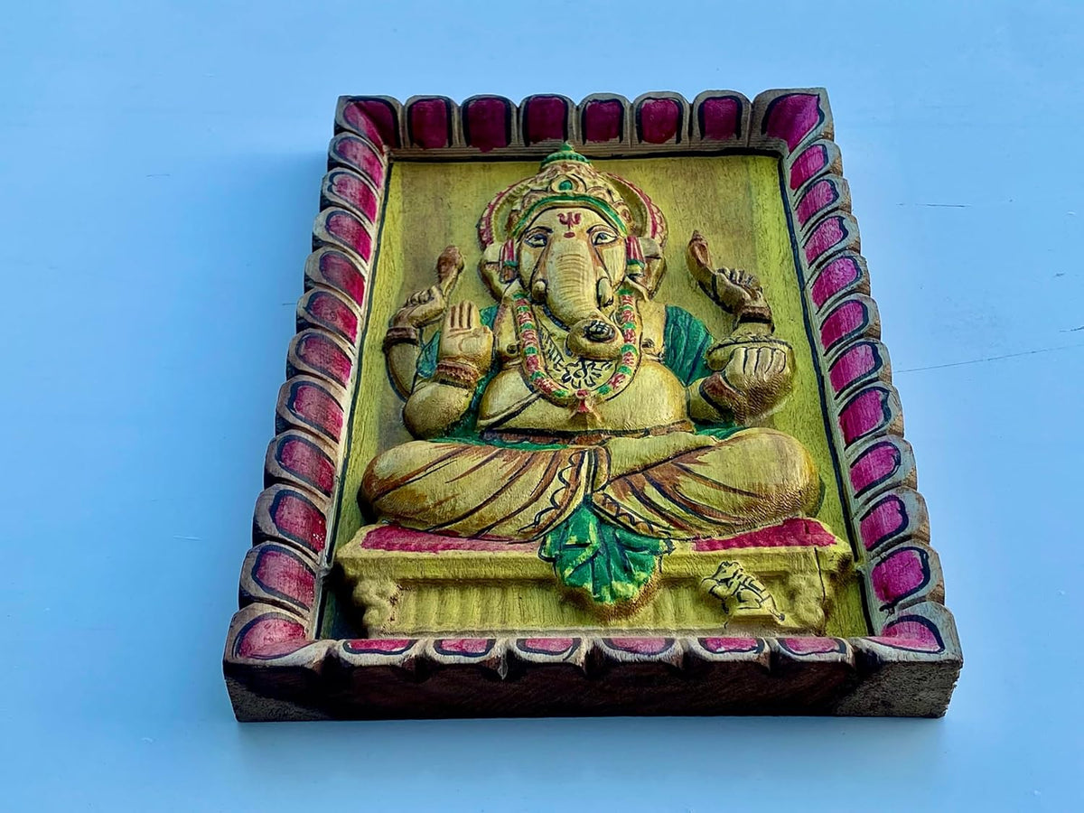 kveer Wood ||Handcrafted Wooden Ganesha Wall Hanging ||Special Ganesh chaturthi Decoration Items