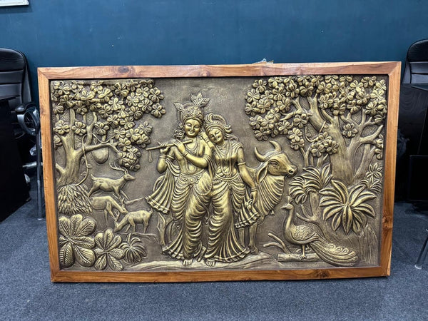 RADHA KRISHNA 5X3 feet 3D wooden WALL Art - Love Art - Art & Collectibles - Unique Wall Hanging Wall Hanging -3D pannal