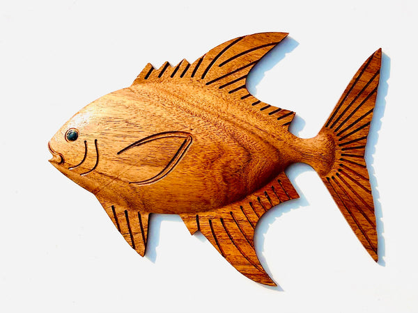 kveer wood Handcrafted Wooden Fish Wall Art – Decorative Hanging Fish Sculpture for Home, Office, or Beach House Decor – Natural Finish Wood Carving – 3D Marine Wall Accent