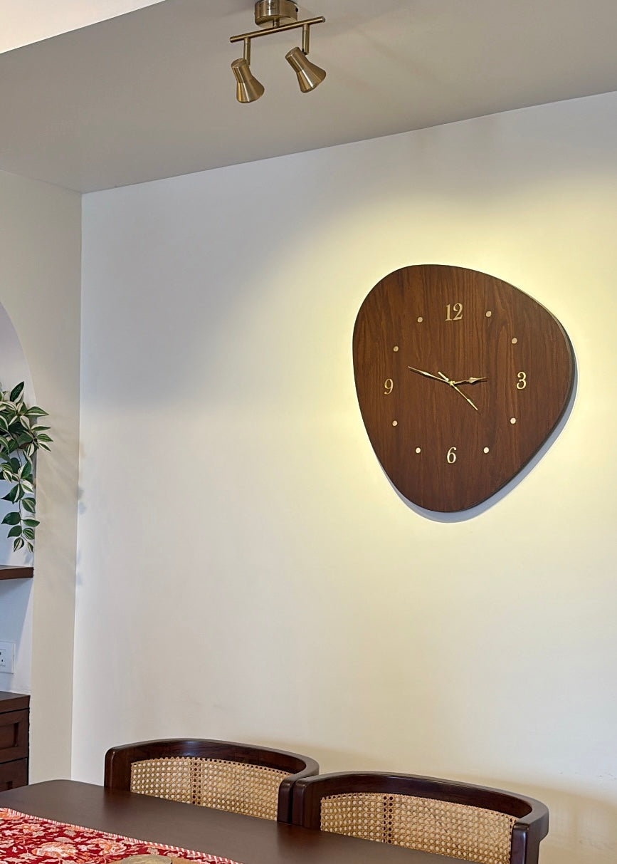 KVEER WOOD Not So Round Wooden Wall Clock