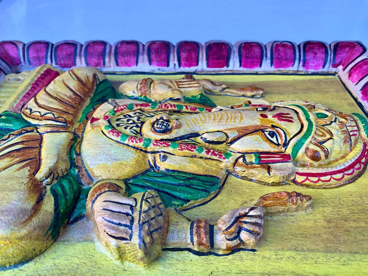 kveer Wood ||Handcrafted Wooden Ganesha Wall Hanging ||Special Ganesh chaturthi Decoration Items