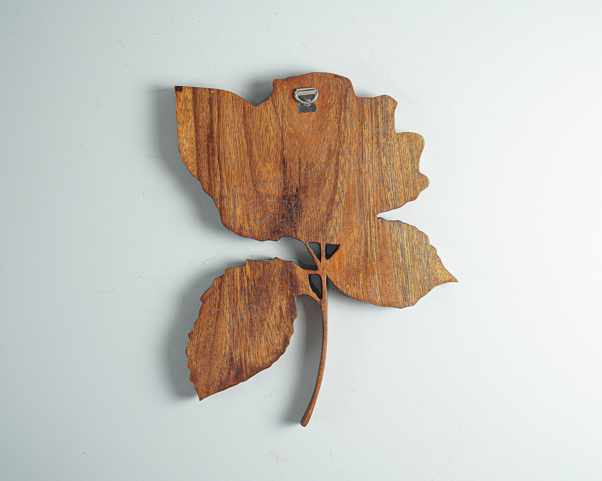 kveer SS Art Solid Wood Rose Flower Wall Art | Wood Carving | Room Decor | Honey Finish
