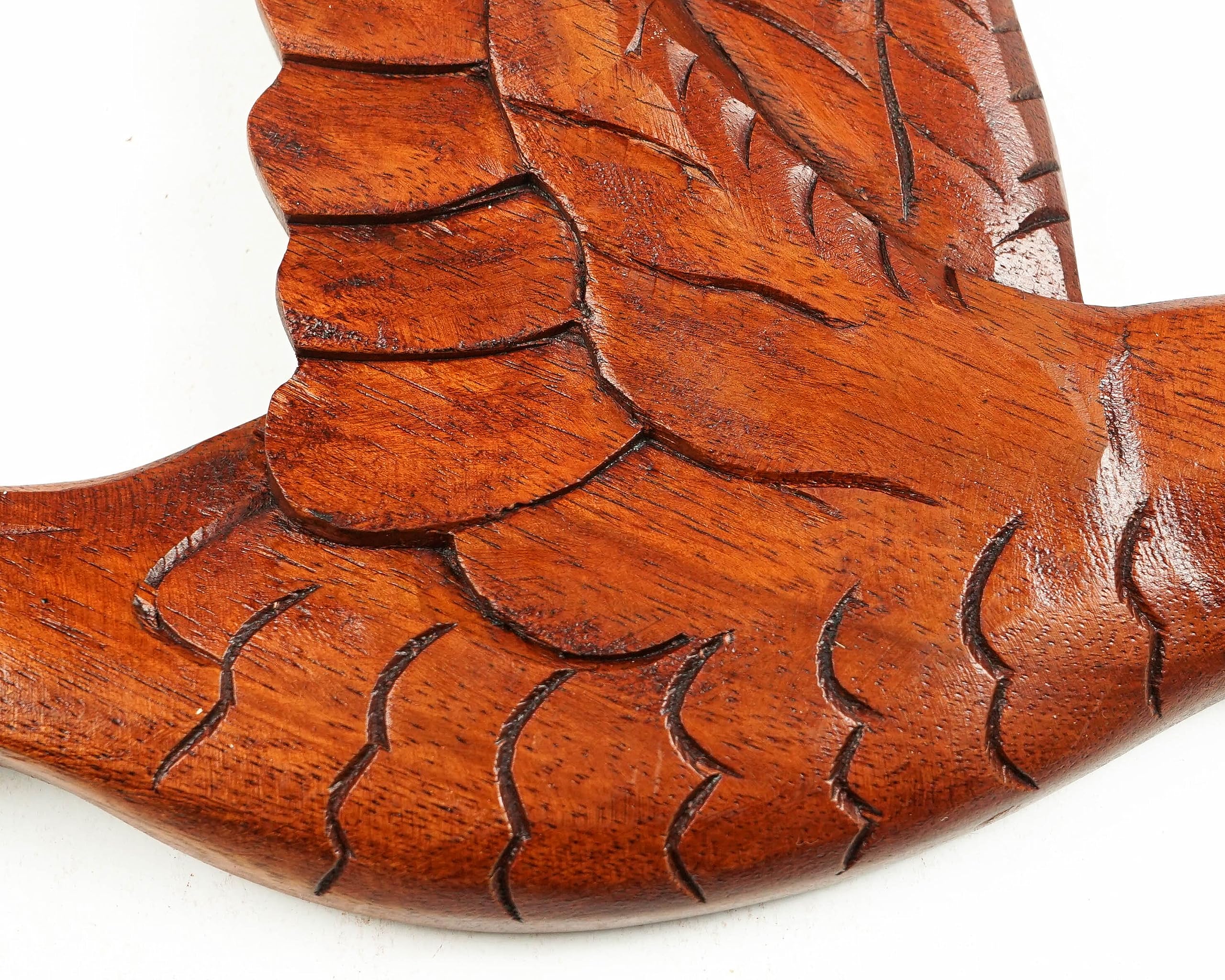 kveer Art Solid Wood Humming Bird Wall Art | Wood Carving | wall Decor | Honey Finish