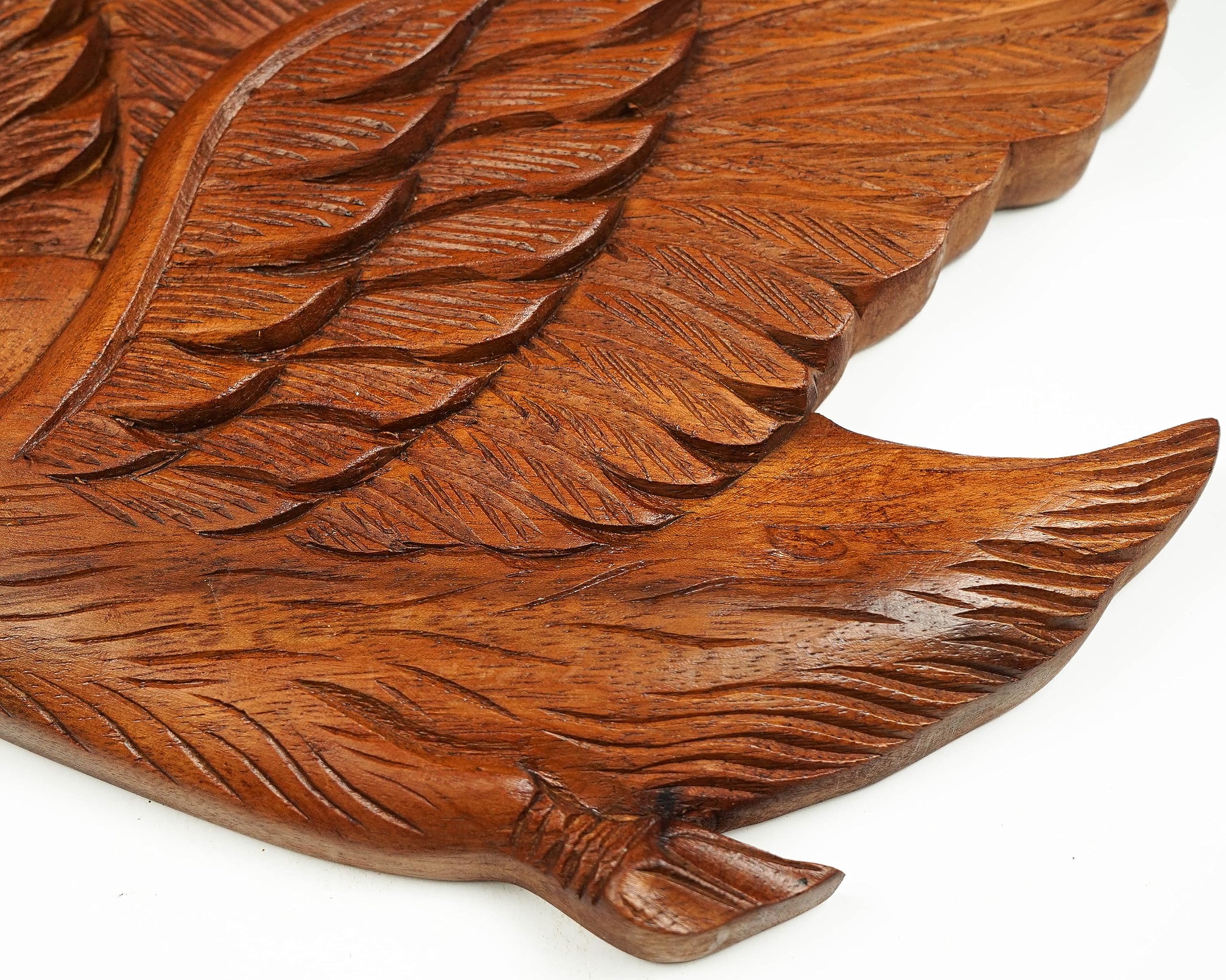kveer wood Solid Wood Flying Duck Wall Art | Wood Carving | Room Decor | Brown
