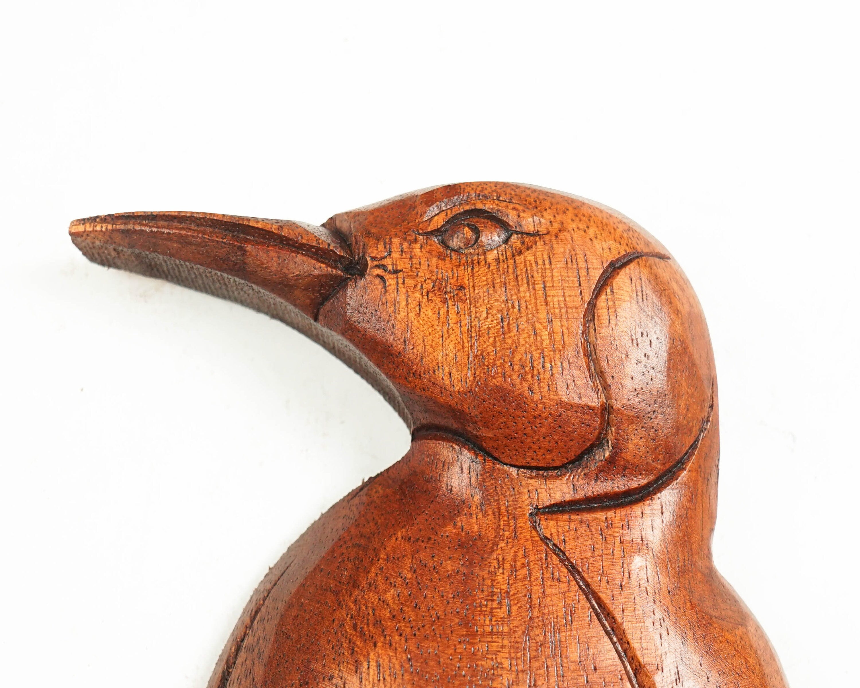 kveer wood Art Solid Wood Penguine Wall Art | Wood Carving | Room Decor | Honey Finish