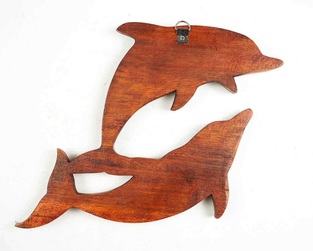 kveer Art Solid Wood Dolphin Wall Art | Wood Carving | Room Decor