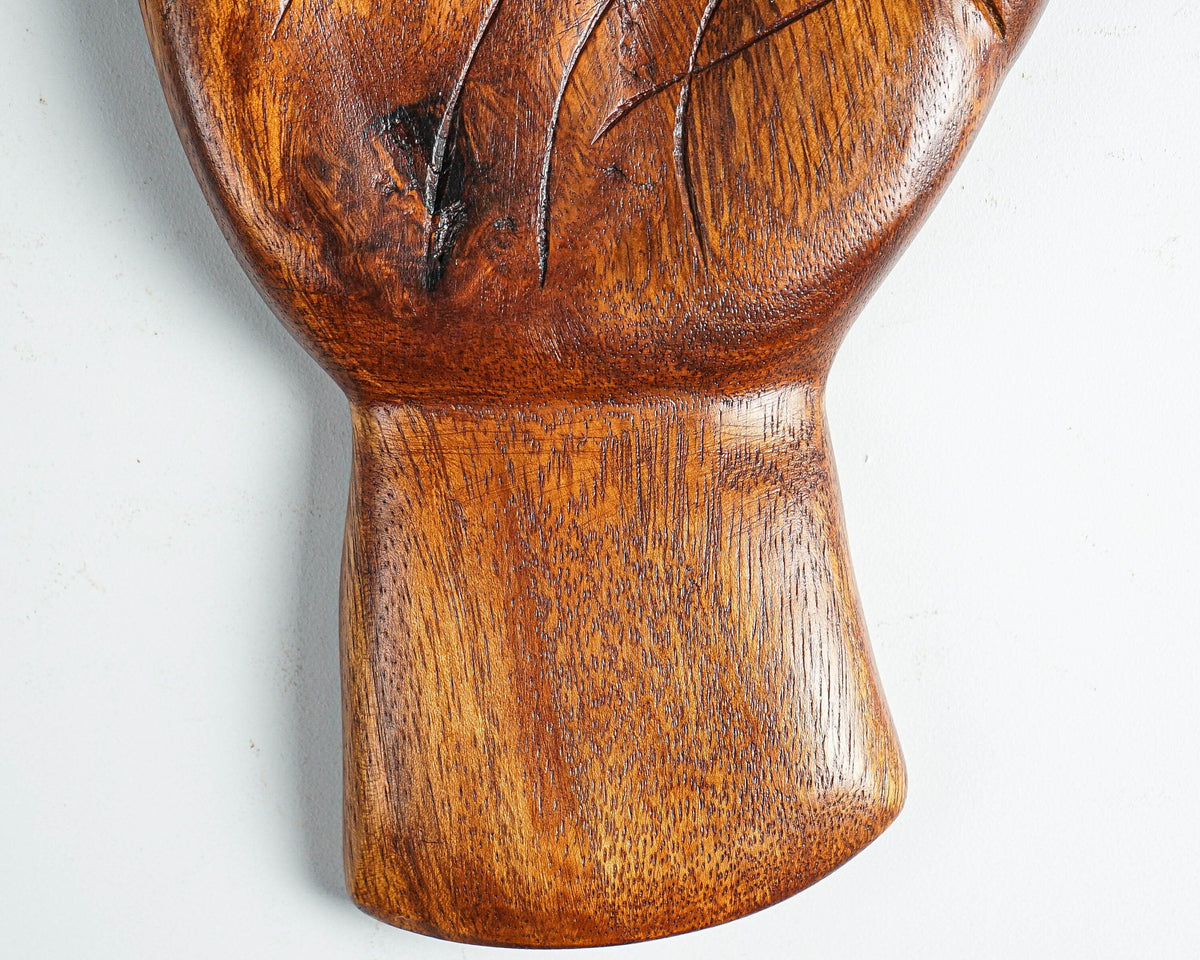 kveer WOOD Wooden Hand Wall Art – OK Gesture Carved Hand Sculpture – Solid Wood Decorative Wall Hanging for Home, Yoga Studio, Office, Meditation Room – Natural Brown Finish