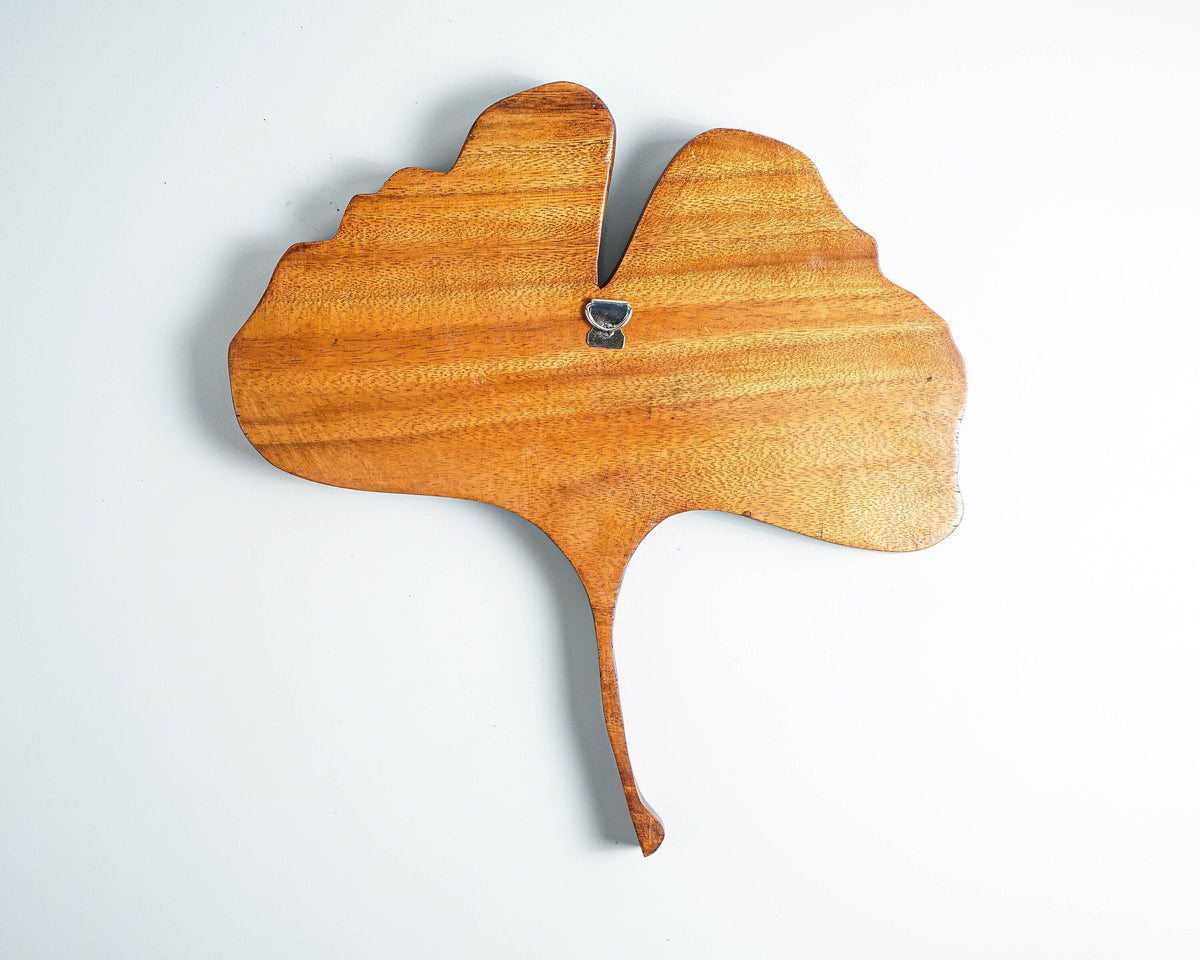 kveer SS Art Solid Wood Ginkgo Leaf Wall Art | Wood Carving | Room Decor | Honey Finish
